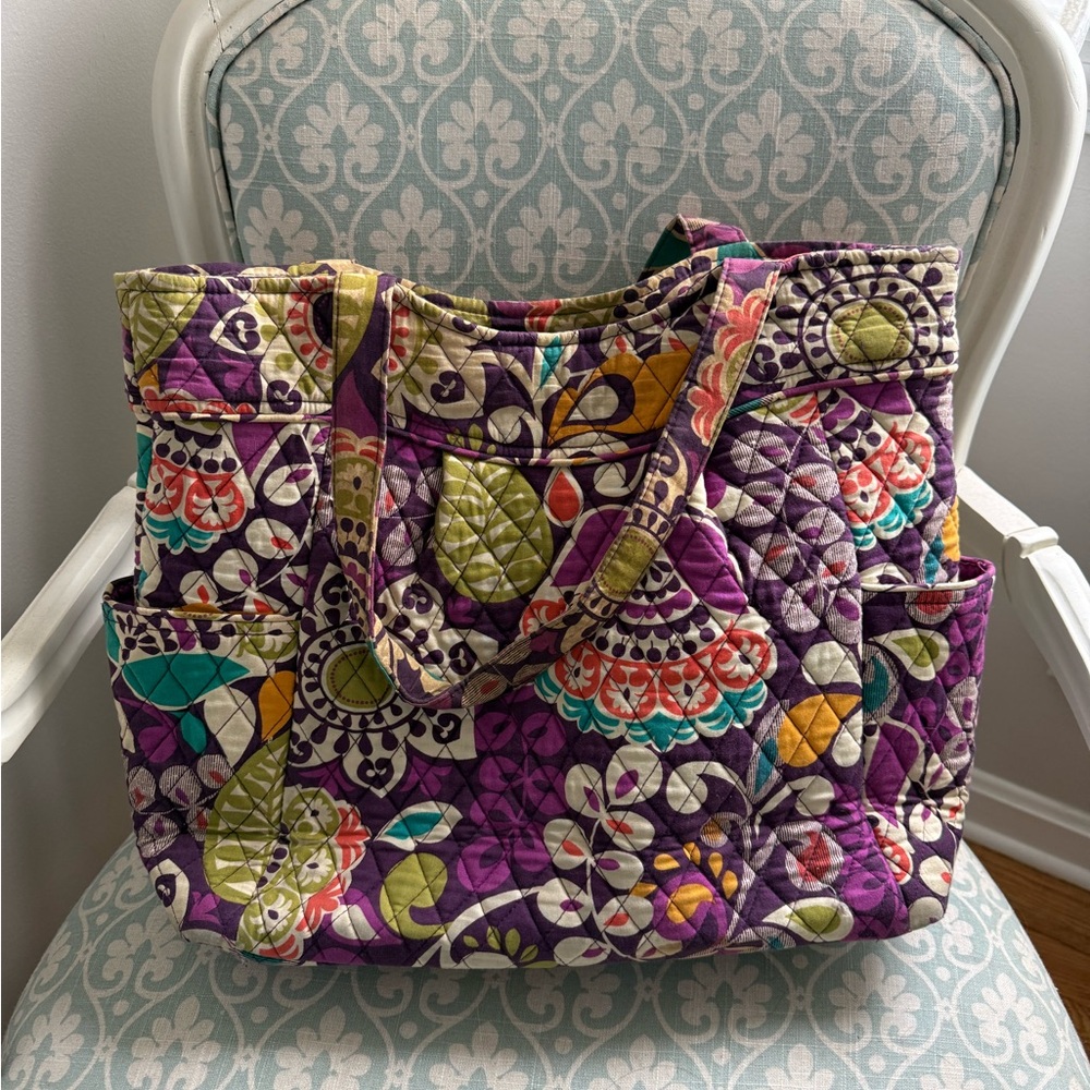 Vera Bradley Vibrant Purple Quilted Tote Bag